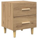 vidaXL Armoire de lit 2 Pièces chêne artisanal 40 x 35 x 47.5 cm