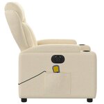 vidaXL Fauteuil inclinable de massage électrique crème tissu