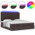 VidaXL Cadre de lit ottoman avec matelas marron foncé 180x200 cm tissu