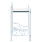 vidaXL Tables de chevet 2 Pièces Acier et verre trempé 45x30 5x60cm Blanc