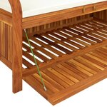 vidaXL Banc de rangement de jardin avec coussin 126 cm Bois d'acacia