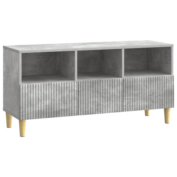vidaXL Meuble TV 102 x 34 5 x 50 cm Gris béton Bois d'ingénierie