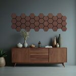 8 Panneaux muraux 62x76 hexagone marron bois