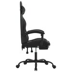 vidaXL Chaise de jeu avec repose-pied Noir Similicuir