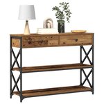 vidaXL Table Console avec tiroir Bois ancien 100 x 28 x 75 cm