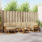 vidaXL Ensemble de canapés d'extérieur 8 pc Naturel et Beige