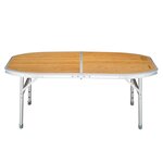Table de camping pliable avec poignée de transport - Kingcamp - Forme arrondie