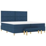 vidaXL Lit à ressorts avec matelas Bleu 200 x 200 cm tissu