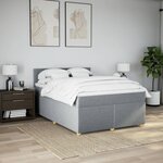 vidaXL Sommier à lattes de lit avec matelas Gris clair 140x200cm Tissu