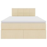 vidaXL Lit avec rangement et matelas avec matelas Crème 120 x 190 cm