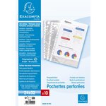 Sachet de 10 pochettes perforées PP haute qualité - 24x32cm vertical - Cristal x 10 EXACOMPTA