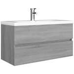 vidaXL Armoire de lavabo Sonoma gris 90x38 5x45 cm Bois d'ingénierie