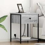 vidaXL Cabinet de chevet avec tiroir 2 Pièces Sonoma gris 42 x 41 x 56 cm