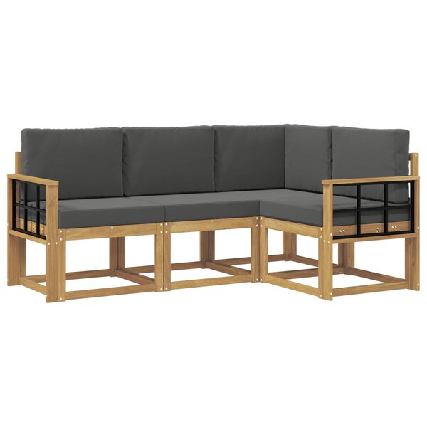 vidaXL Ensemble de canapés d'extérieur 4 Pièces Blanc et anthracite