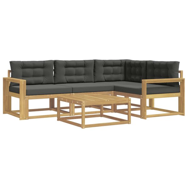 vidaXL Ensemble de canapés d'extérieur 5 pc Blanc et anthracite