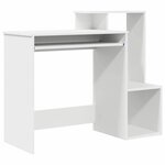 vidaXL Bureau avec étagère Blanc 106 x 40 x 88.5 cm Bois d'ingénierie