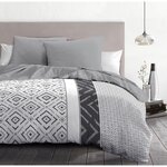 Parure microfibre Ethno - housse de couette 220 x 240 + 2 taies d'oreiller 63 x 63 - Gris