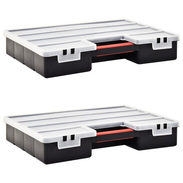 Vidaxl boîtes d'assortiment 2 pcs 460x325x80 mm plastique