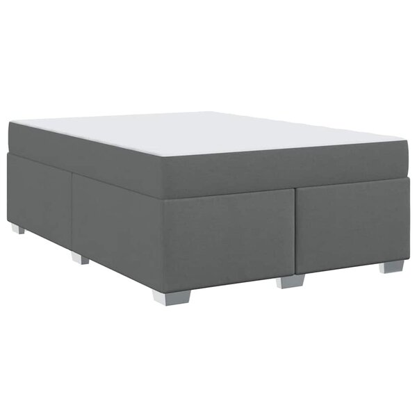 vidaXL Cadre de lit avec matelas Gris foncé 140 x 200 cm tissu