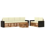 vidaXL Ensemble de canapés d'extérieur 7 pc Naturel et Crème