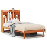 vidaXL Lit bibliothèque sans matelas cire marron 75x190 cm pin massif