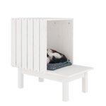 vidaXL Maison pour chat Blanc 60x36x60 cm Bois de pin massif