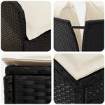 vidaXL Ensembles de meubles avec oreiller 8 Pièces Noir et Crème Rotin PE