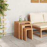 vidaXL Set de Tables Gigognes 3 Pièces en Bois Massif Teck