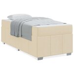 vidaXL Cadre de lit avec matelas Crème 90 x 200 cm tissu