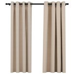 vidaXL Rideaux occultants aspect lin avec œillets 2Pièces beige 140x175cm