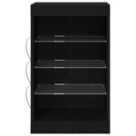 Buffet vidaXL avec lumières LED Chêne Noir 41x37x67 cm