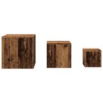 vidaXL Tables d'appoint 3 Pièces vieux bois bois d'ingénierie
