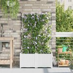 vidaXL Pots de jardin Blanc 80 x 40 x 142 cm Acier