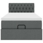 vidaXL Cadre de lit ottoman avec matelas gris foncé 100x200 cm tissu