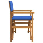 vidaXL Chaise de metteur en scène pliante bleu bois teck massif