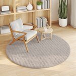 vidaXL Tapis de surface Rond HUARTE Sable Ø 160 CM Polyester