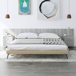vidaXL Tête de lit avec armoires sonoma gris Bois d'ingénierie