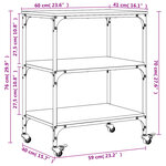 vidaXL Chariot de cuisine chêne marron 60x41x76 cm bois d'ingénierie