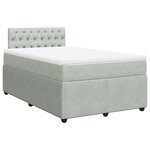 vidaXL Sommier à lattes de lit et matelas Gris clair 120x200cm Velours