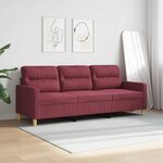 vidaXL Canapé à 3 places Rouge bordeaux 180 cm Tissu