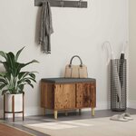 vidaXL Banc d'entrée avec coussin Bois ancien 60 x 38 x 46 cm