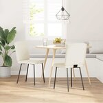 vidaXL Chaises à manger lot de 2 Crème Velours