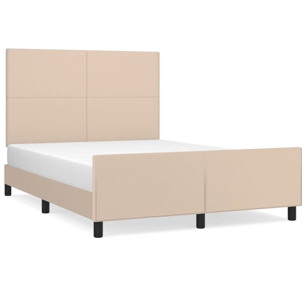 vidaXL Cadre de lit avec tête de lit Cappuccino 140x200 cm Similicuir