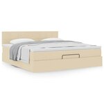 VidaXL Cadre de lit ottoman avec matelas crème 160x200 cm tissu