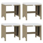 vidaXL Ensemble à dîner de jardin coussins 17 Pièces Résine tressée Beige