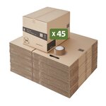 Cartons déménagement hauteur variable 110L (60 x 45 x 31-41 cm) et adhésifs offerts