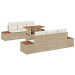 vidaXL Ensemble de canapé de jardin 7 Pièces Beige Poly rotin