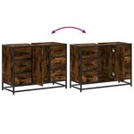 vidaXL Armoire lavabo de salle de bain chêne fumé bois d'ingénierie