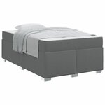 vidaXL Cadre de lit avec matelas Gris foncé 120 x 200 cm tissu