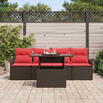 vidaXL Ensemble de canapé de jardin 5 Pièces Marron Poly rotin